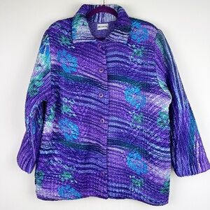 Vintage 80's Satin Quilted Crinkle Coat